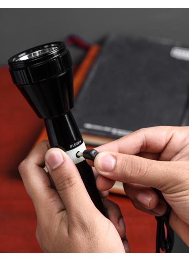 GEEPAS - Rechargeable LED Flashlight - Geepas GFL51031N Rechargeable Led Flashlight - Torch With 2000 Meters Range, Portable Design & 3 Hours Working |Perfect For Camping Bicycle Hiking Emergency, - Image 1