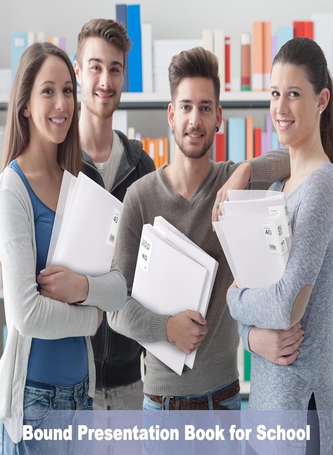 Marspark 6 Pcs Binder with Plastic Sleeves Large 8.5" x 11" Display Presentation Book 40 Pocket 80 Pages Art Portfolio Folder Clear Sheet Protector for Photo Document (White) - Image 3