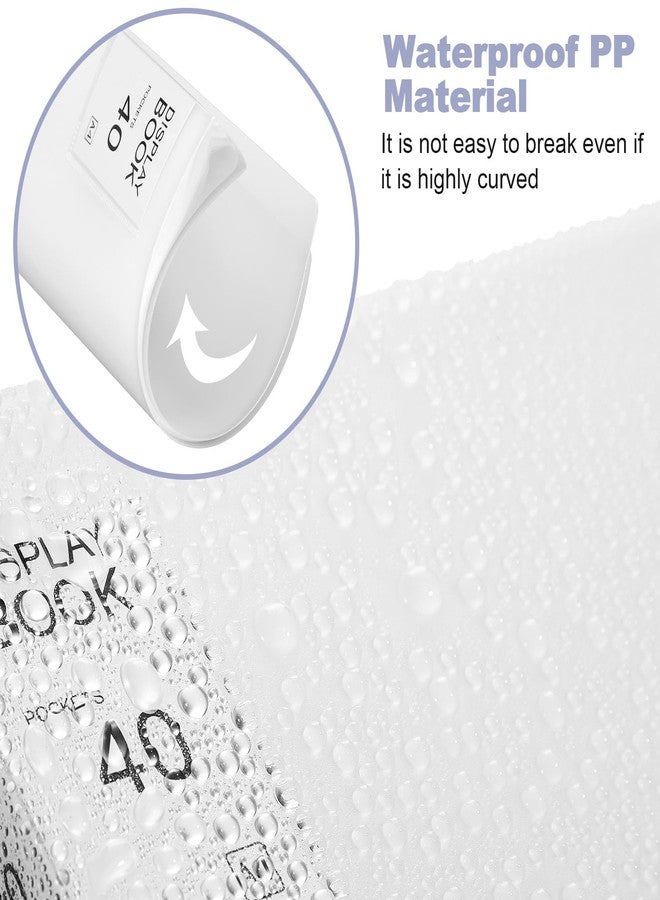 Marspark 6 Pcs Binder with Plastic Sleeves Large 8.5" x 11" Display Presentation Book 40 Pocket 80 Pages Art Portfolio Folder Clear Sheet Protector for Photo Document (White) - Image 5