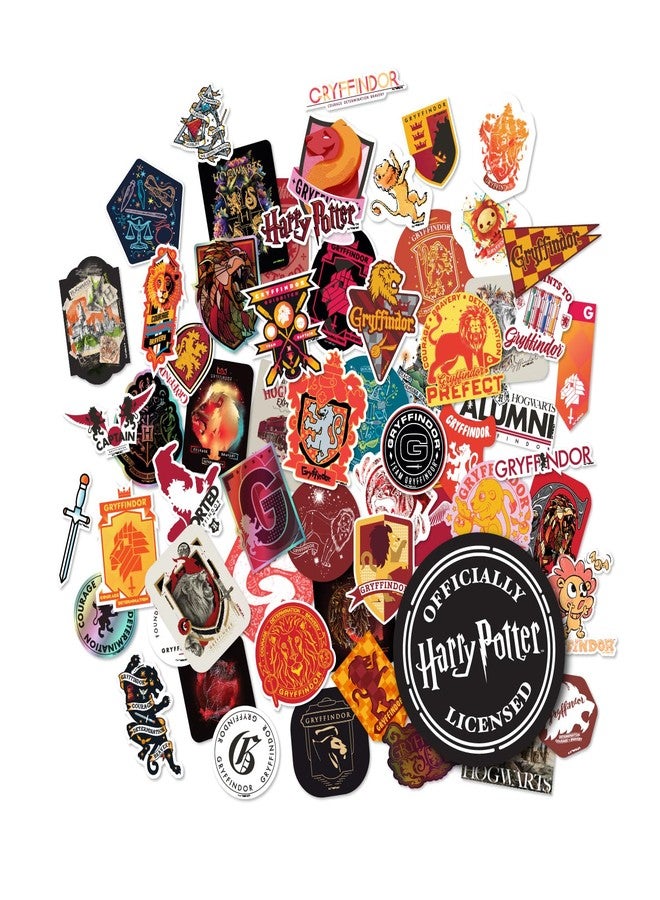 Conquest Journals Harry Potter Gryffindor Hogwarts House Sticker Set, 5 Hologram Stickers, Waterproof, UV & Scratch-Resistant, Decals for Laptops, Water Bottles & More, Officially Licensed (60-Count) - Image 1