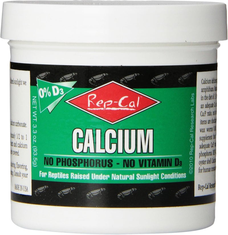Rep-Cal 52298 Phosphorous-Free Calcium Powder Reptile/Amphibian Supplement Without Vitamin D3, 4.1 oz,white - Image 1