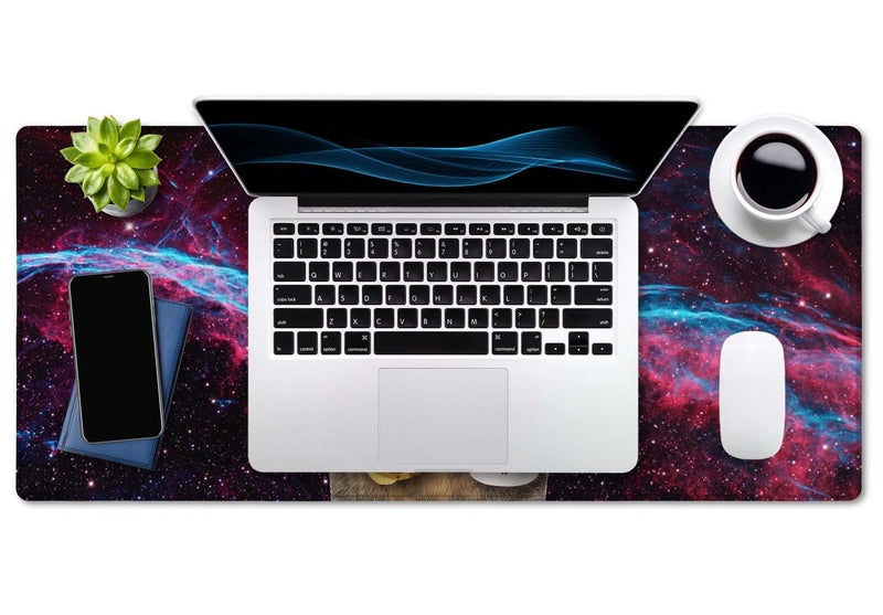 SSOIU Extended Mouse Pad, XXL Gaming Mouse Pads, Large Big Mousepad Laptop Computer Keyboard Mat Desk Pad with Non-Slip Base Stitched Edge for Gaming Office, 35.5 x 15.7 inch, Funny Cat - Image 4