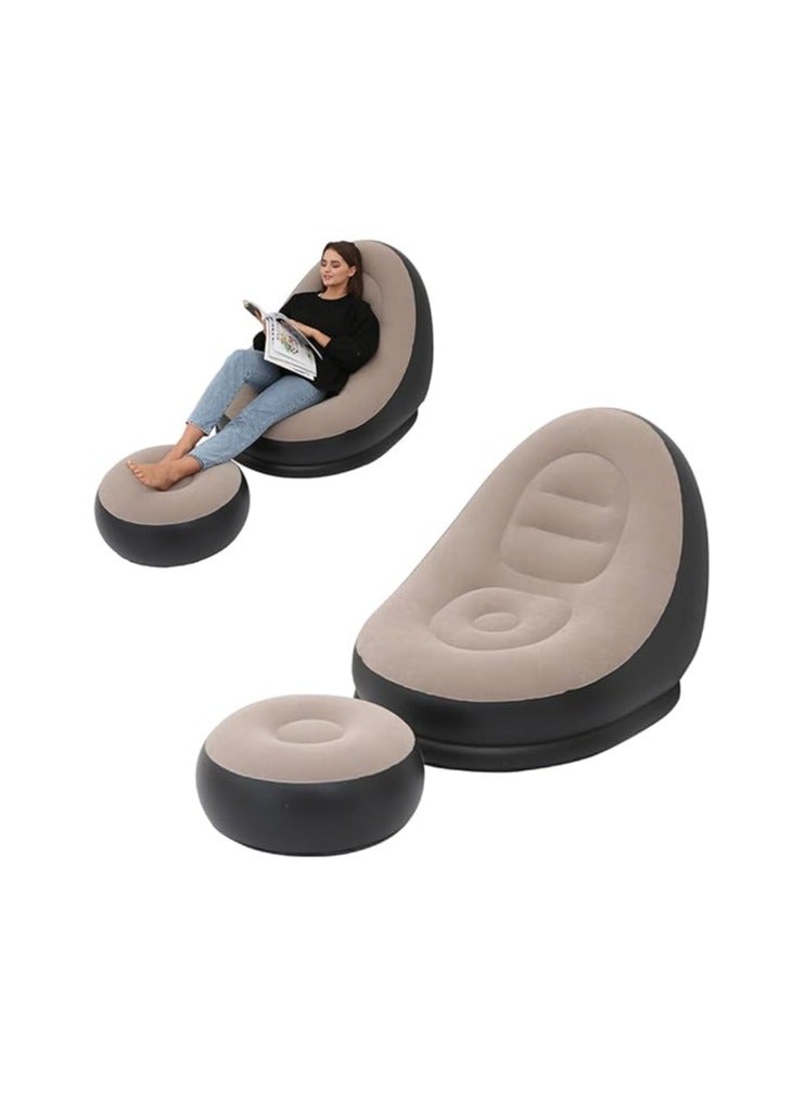 Living Room Air Furniture Inflatable Sofa Set With Footrest