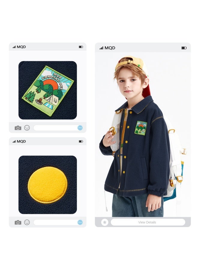 مكد سترة أولاد وبنات، طراز الخريف والشتاء، سترة كاجوال عصرية ورائعة بتصميم كارتوني وتطبيقات ملونة متباينة، متوفرة بمقاس 170 للأطفال - Image 4