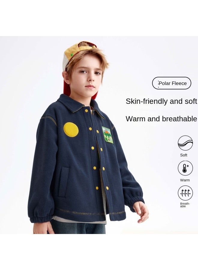 مكد سترة أولاد وبنات، طراز الخريف والشتاء، سترة كاجوال عصرية ورائعة بتصميم كارتوني وتطبيقات ملونة متباينة، متوفرة بمقاس 170 للأطفال - Image 2