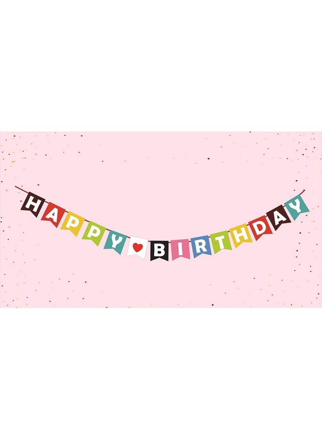 SYGA Rainbow Happy Birthday Banner with Star Designs Decorative Birthday Party Banner - Image 3