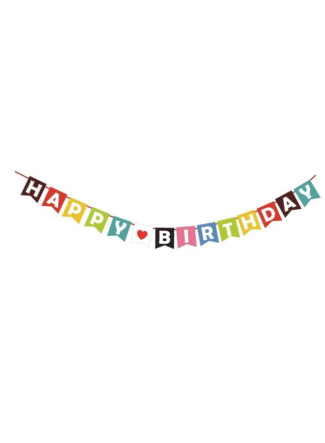 SYGA Rainbow Happy Birthday Banner with Star Designs Decorative Birthday Party Banner - Image 1