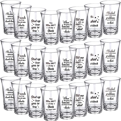 Skyley 24 Pcs Funny Shot Glasses for Adult Acrylic Party Shot Glasses 1.2 Ounce Mini Cup Party Favors Guests Mini Cup Bulk for Guests Adult Birthday Drinking Gifts Supplies - Image 1