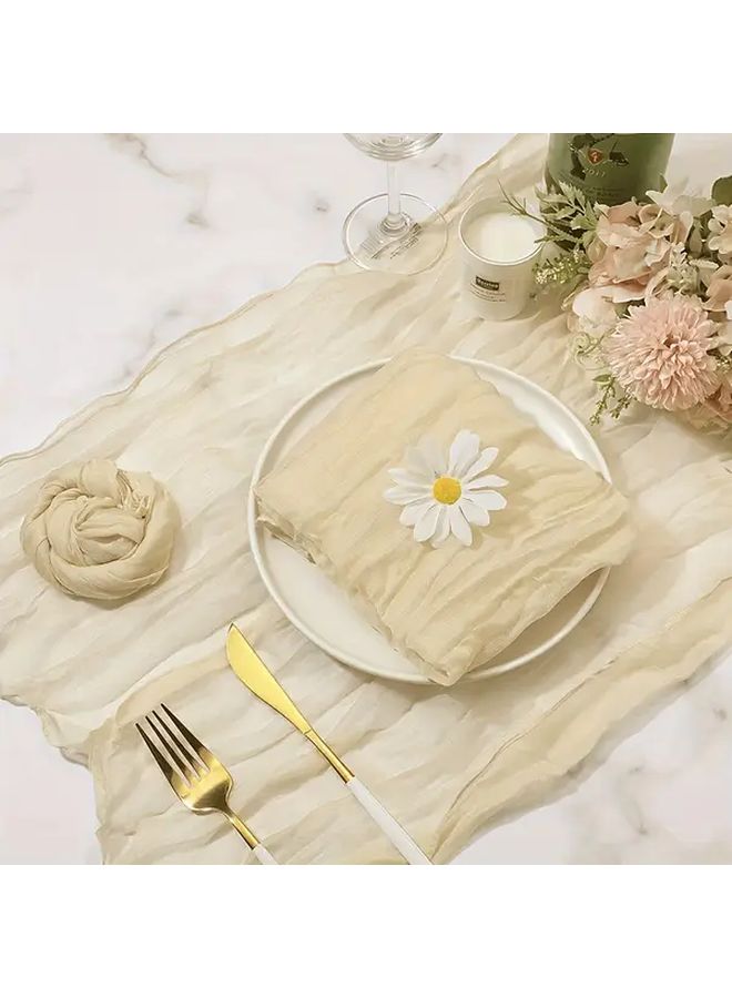 6 Pack Vintage Bohemian Red Cheese Cloth Napkins Solid Color Polyester Woven Table Linens for Party Wedding Dinner Home Daily Use Reception Decor - Image 5