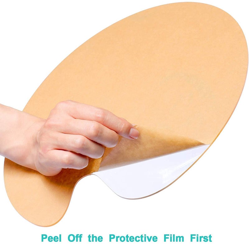 AmigozZ Pigment Tray(25x15cms). Clear Acrylic Paint Palette Oval Shaped Artist Painting Palette Non-Stick Oil Paint Palette with Thumb Hole and Protective Brown Paper for DIY Art Craft Painting - Image 2