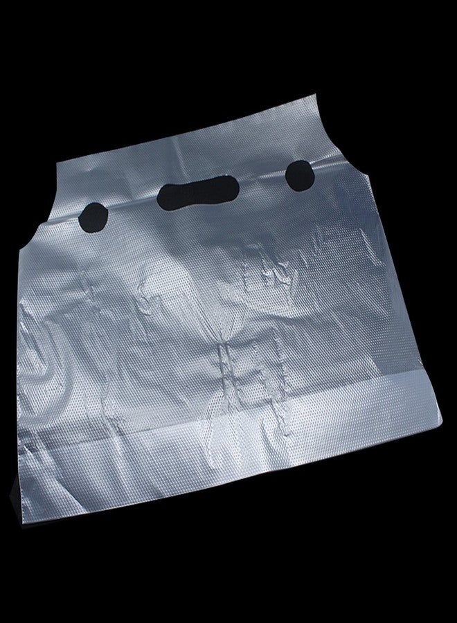 FERENLI 100PCS Clear Handle Drink Drinking Plastic Packaging Bags for Shops Stores Dining Hall Portable Beverage Milk Juice Water Carrier Containers Hanging Hole Liquid Pouches 12.2x10.2 inch - Image 5