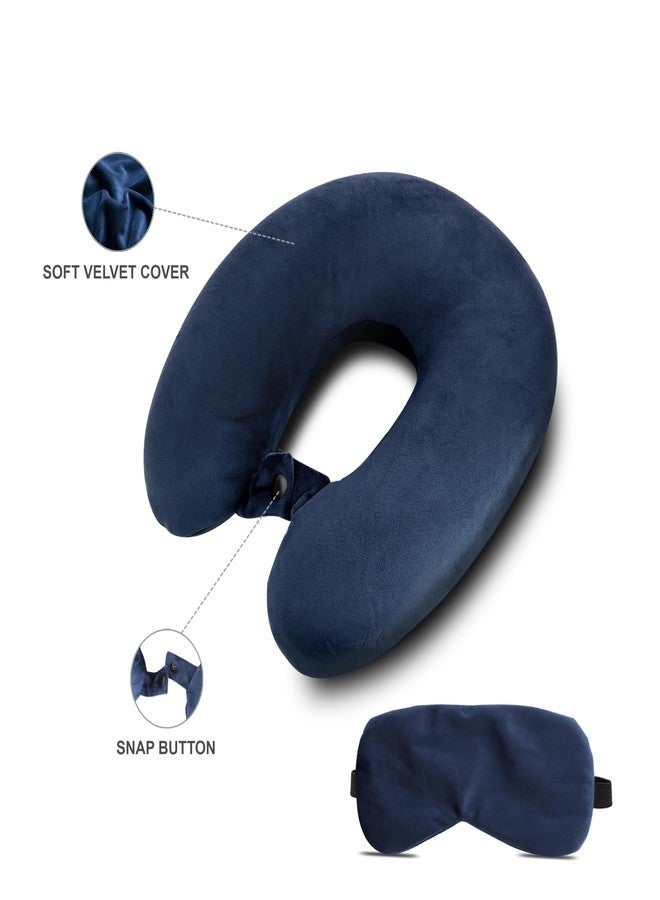 Trendifyr ™ Travel Neck Cushion Pillow with Extra Neck Support & Eye Mask | Super Soft Material with 5 Years Warranty | for Travel & Sleep in Flights, Train, Car (Blue with Eye Mask) - Image 5