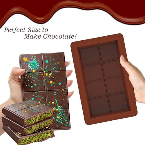 MoldBerry Deep Silicone Chocolate Bar Mold | Large & Thick Candy Bar Mould For Stuffed Chocolate | Big Mold For Knafeh, Pistachio, Dubai-Style Bars | Pack of 1,15.5X7.5X2 Cm - Image 5