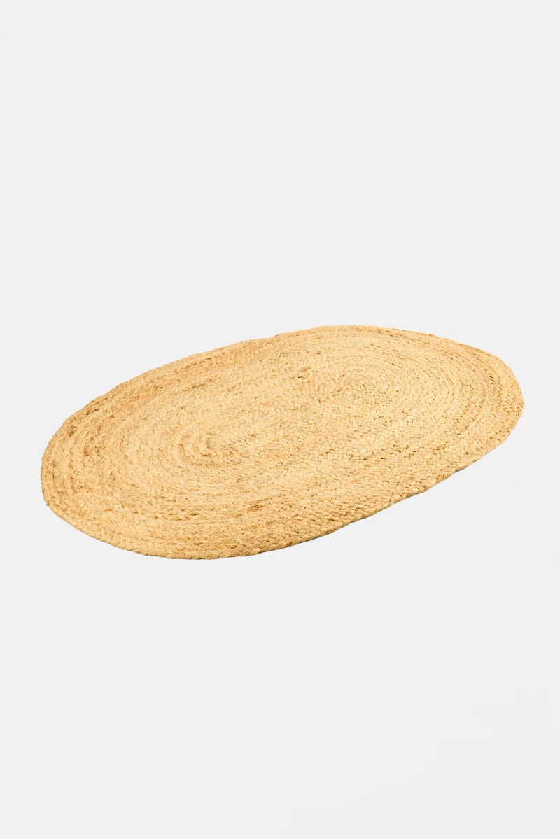 Muy Mucho Oval Jute Rug, Tan