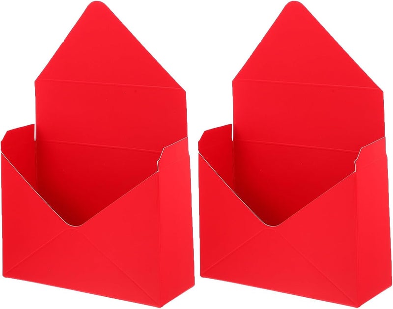 TEHAUX 2pcs Red Paperboard Bouquet Envelope Boxes Flower Wrapping Packaging Supplies for Florists and Presentation - Image 1