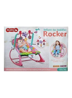 Gonice Infant to Toddler Recliner Rocker, With Soothing Vibration and Adjustable 3-points Harness, 0+ M - Pink/green  - Image 3