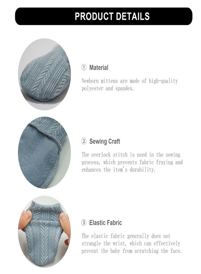 BEWDIO Baby Boys Mittens for Newborn, No Scratch Soft Breathable Gloves for Baby Girls (70-9C) - Image 3