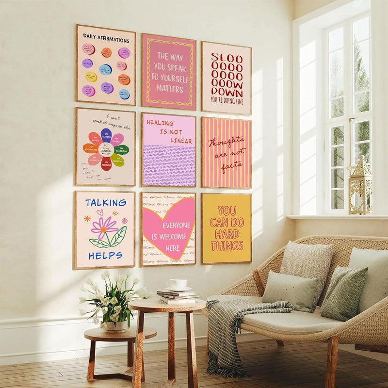 LOARTVE 9Pcs Mental Health Wall Art Prints Motivational Psychology Wall Decor Pictures Inspirational Quotes Colorful Therapy Office Posters for Office Bedroom Home Decoration 8x10in unframed - Image 2