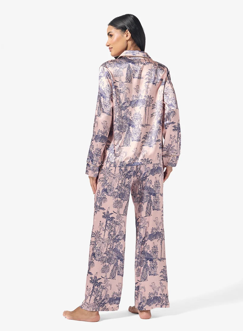 Ginger Resort Button Down Shirt & Pyjama Set