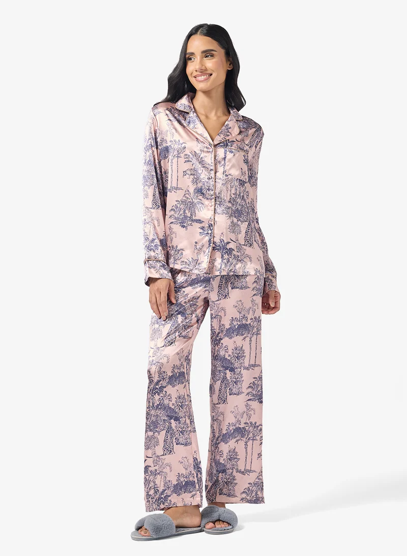 Ginger Resort Button Down Shirt & Pyjama Set