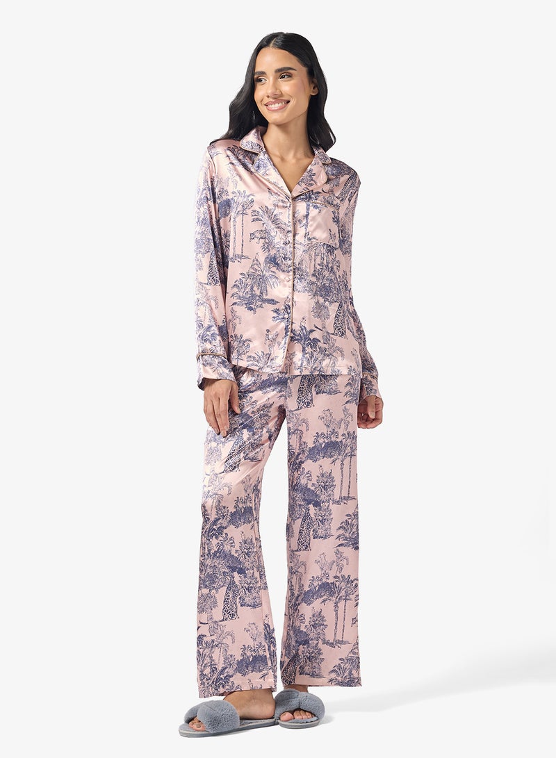 Ginger Resort Button Down Shirt & Pyjama Set - Image 1
