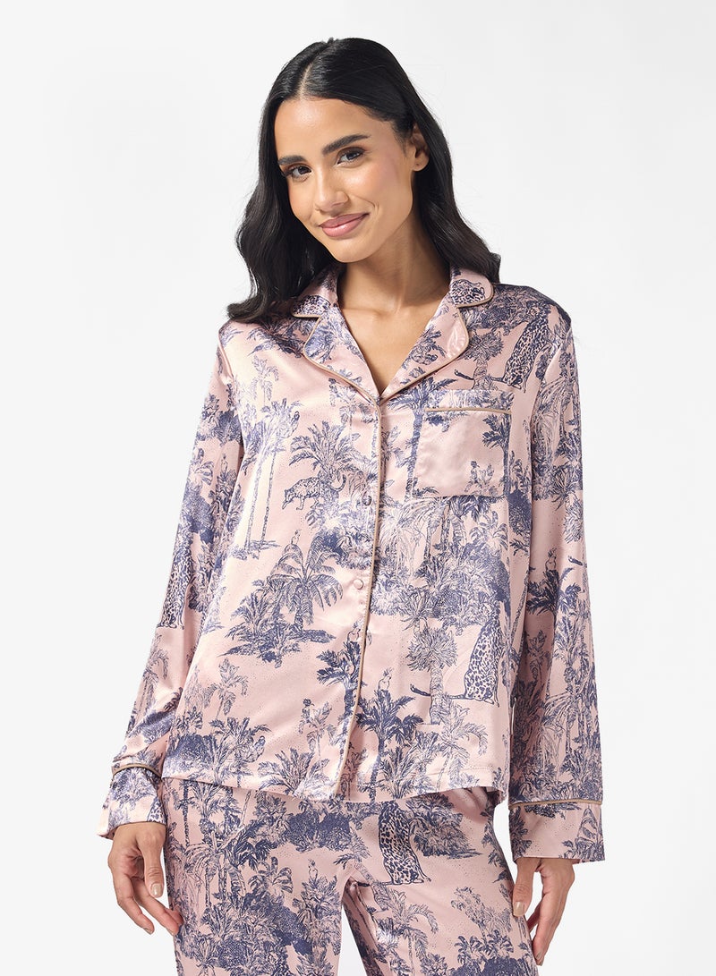 Ginger Resort Button Down Shirt & Pyjama Set - Image 3