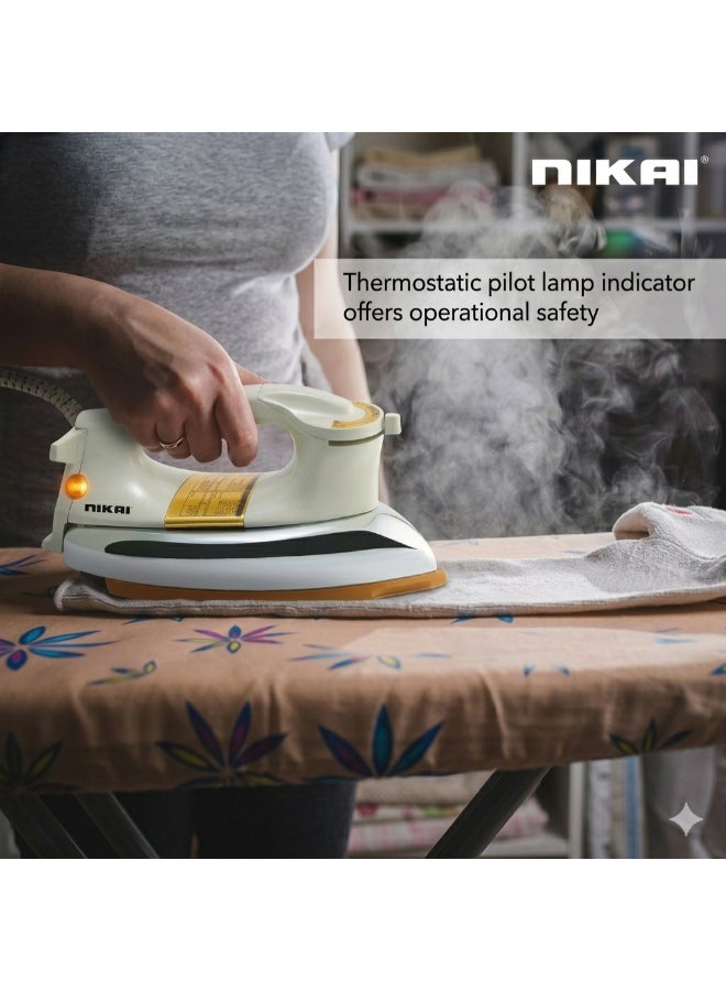 NIKAI Heavy Iron With Golden Teflon Coated Soleplate Overheating Protection 1200 W NDI724X White - Image 3