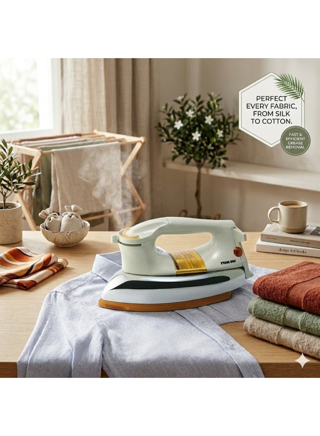 NIKAI Heavy Iron With Golden Teflon Coated Soleplate Overheating Protection 1200 W NDI724X White - Image 5