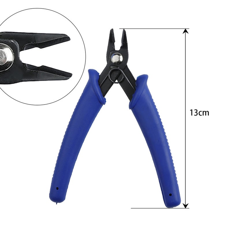 Handmade DIY Tool Pliers Multifunctional Punching Pliers Jewelry Toothless Pointed Nose Pliers Oblique Wire Cutting Pliers Hardware Tools #20 blue handle electronic pliers 1 pc/bag 
