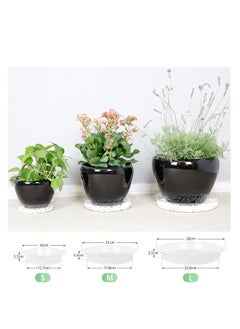 Excefore أطباق نباتية شفافة واضحة، 15 سم 20 سم 24 سم trays بلاستيك PVC لأواني الزهور، ممتازة للنباتات الداخلية والخارجية 36 قطعة  - Image 3