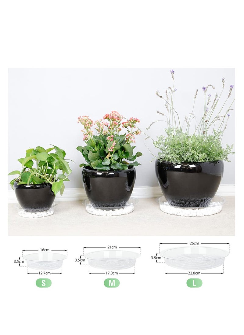 Excefore Transparent Clear Plant Saucers,15cm 20cm 24cm PVC Plastic Flower Pot Drip Trays Garden Saucers Plant Pot ,Excellent for Indoor & Outdoor Plants 36Pcs  - Image 3