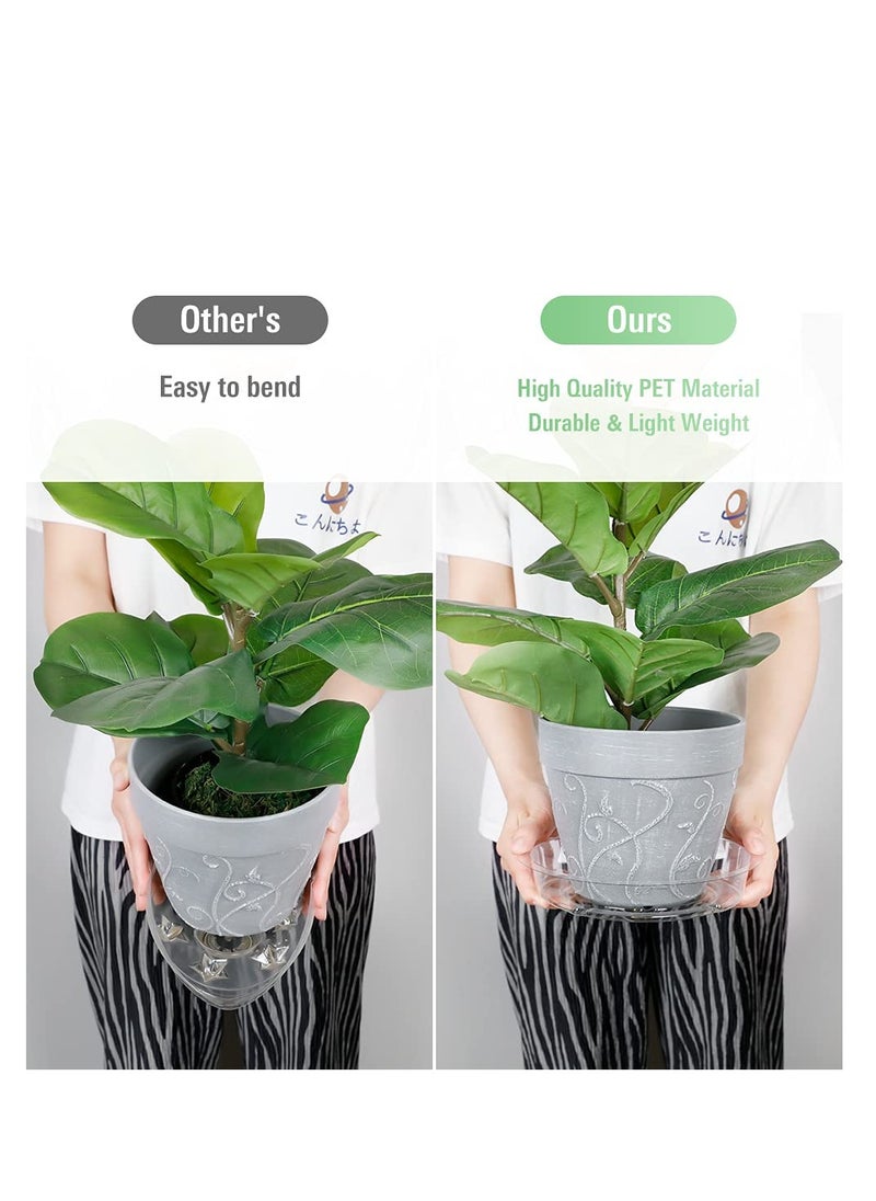 Excefore Transparent Clear Plant Saucers,15cm 20cm 24cm PVC Plastic Flower Pot Drip Trays Garden Saucers Plant Pot ,Excellent for Indoor & Outdoor Plants 36Pcs  - Image 5