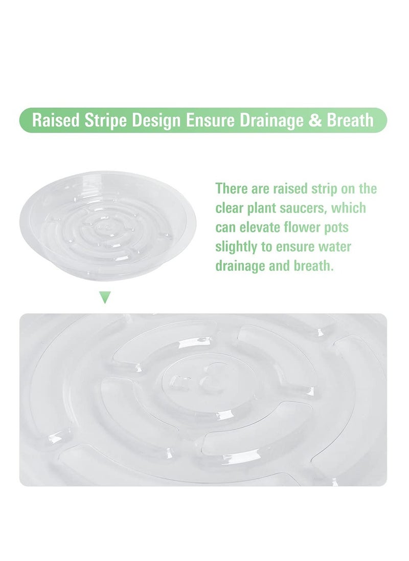Excefore Transparent Clear Plant Saucers,15cm 20cm 24cm PVC Plastic Flower Pot Drip Trays Garden Saucers Plant Pot ,Excellent for Indoor & Outdoor Plants 36Pcs  - Image 2
