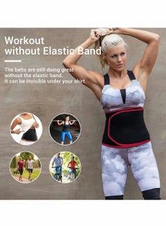 SYOSI Waist Trainer Belt for Women, Sport Girdle Belt, Slimming Sauna Waist Trimmer Belly Band Sweat Sports Girdle Belt, Exercise Belt with Adjustable Straps, Slimming Body Shaper Belt (Red, L)  - Image 5