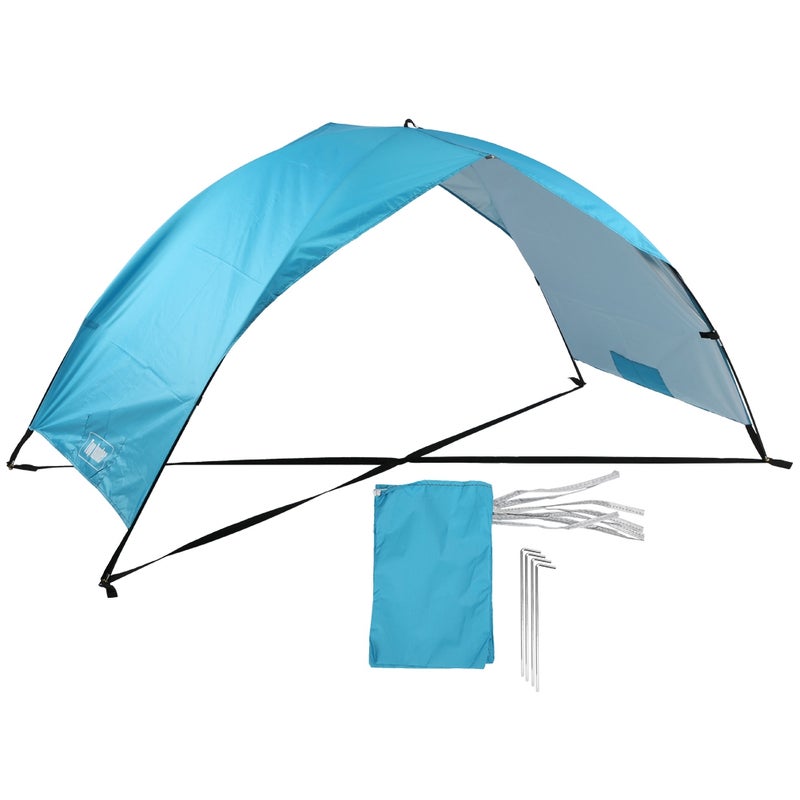 Polyester Silver Coating Double Folding Portable Outdoor Sunshade Practical Sandbeach Tent Awning for Using Beach Vacation - Image 2