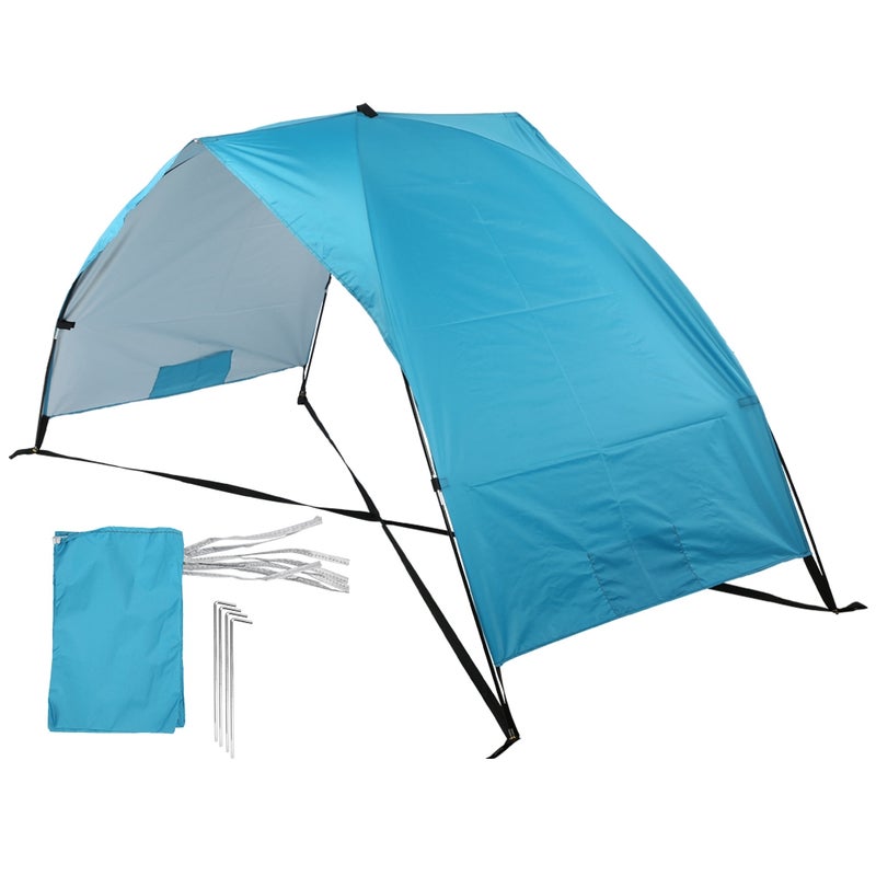 Polyester Silver Coating Double Folding Portable Outdoor Sunshade Practical Sandbeach Tent Awning for Using Beach Vacation - Image 3