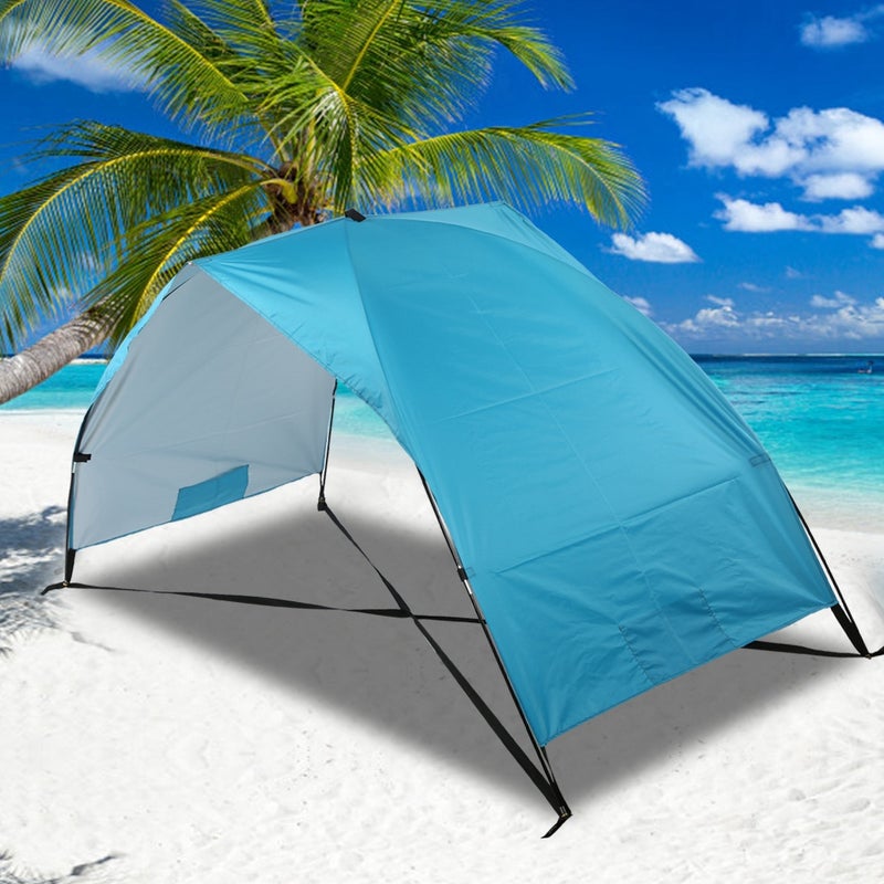 Polyester Silver Coating Double Folding Portable Outdoor Sunshade Practical Sandbeach Tent Awning for Using Beach Vacation - Image 4