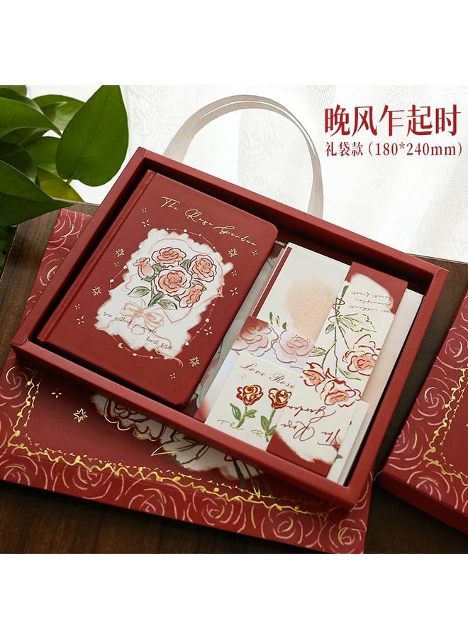 Bluejw Retro Art Handbook Net Celebrity Ins Style Notebook Gift Box Suit Primary School Student's Journal Notepad Handbook - Image 1