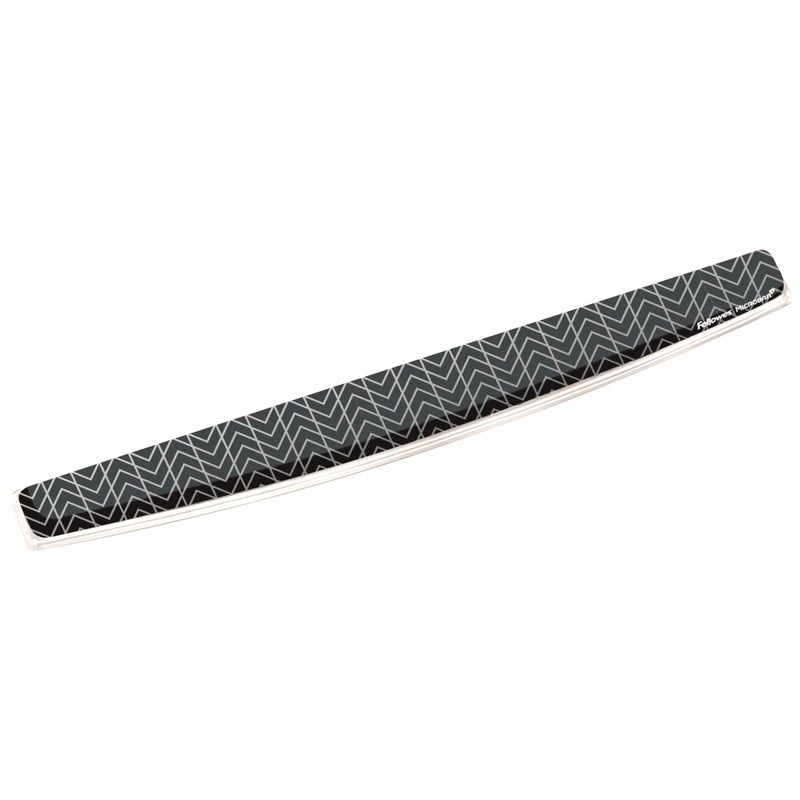 Fellowes Photo Gel Keyboard Wrist Rest with Microban Protection, Black Chevron (9550001) - Image 1