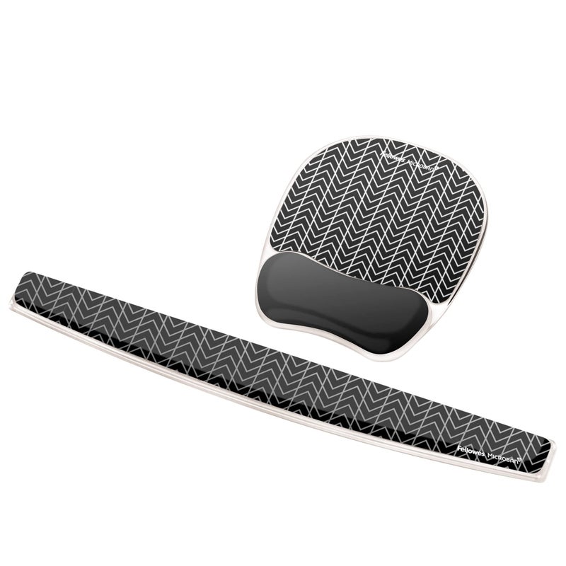Fellowes Photo Gel Keyboard Wrist Rest with Microban Protection, Black Chevron (9550001) - Image 5