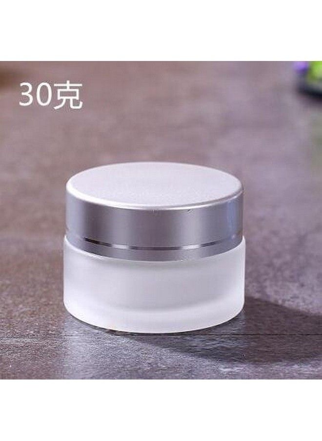 ericotry 3Pcs Refillable Frosted Clear Glass Cosmetic Jars Empty Face Cream Lip Balm Storage Container Pot Bottle With Silver Lids For Travel And Diy Home Use Size 30G  - Image 4