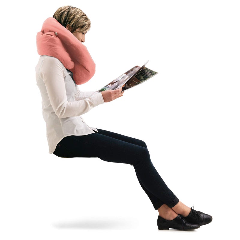 Huzi Huzi Infinity Pillow - Travel Neck Pillow - Versatile Soft 360 Support Scarf - Machine Washable - Home Travel Flight Road Trips (Pink)  - Image 5