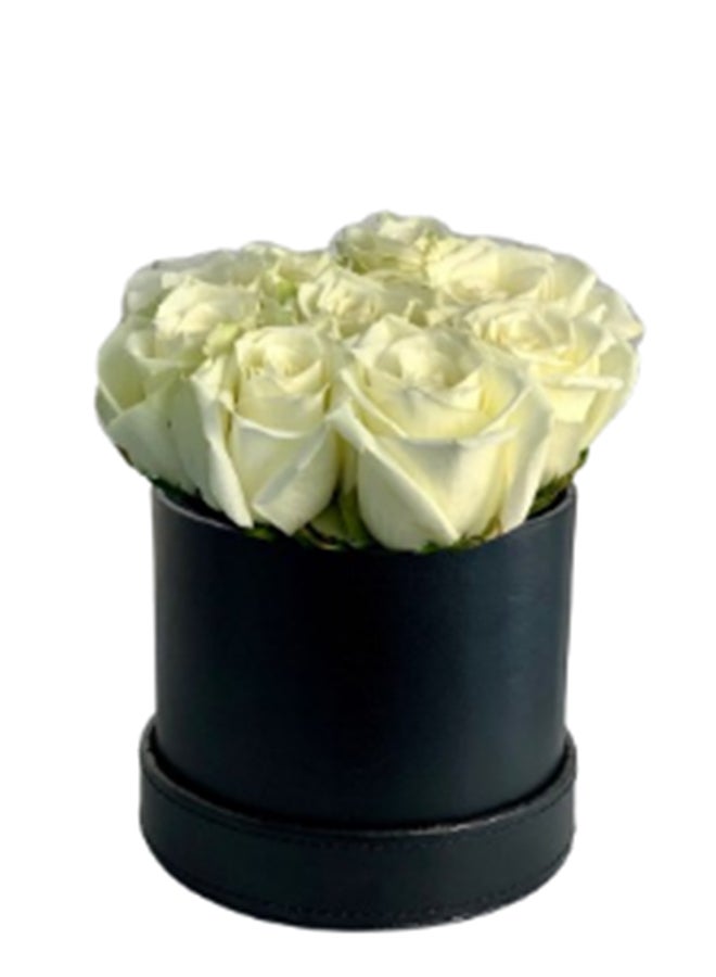 wardi White Roses In Leather Box