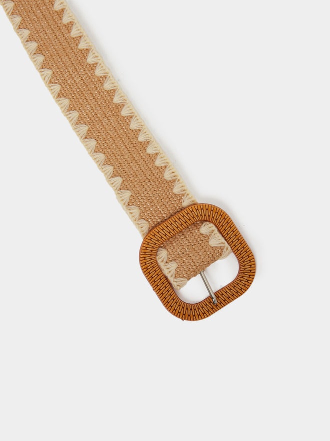 Styli Styli Two Tone Jute Straw Belt  - Image 3