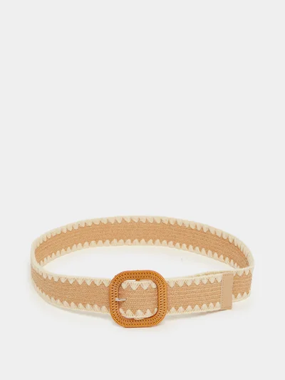 ستايلي حزام من الجوت والقش بلونين