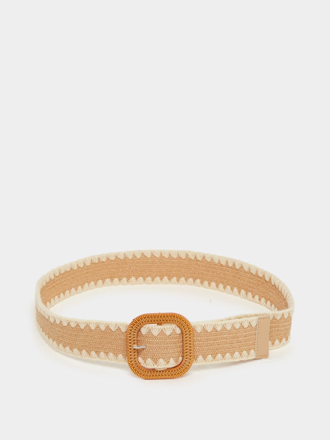 Styli Styli Two Tone Jute Straw Belt  - Image 1
