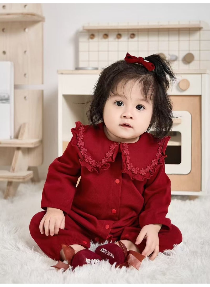 DOOKOO Baby Girl Apparel Set, Cute Baby Jumpsuit, Infant Party Outfit with Hat - Image 2