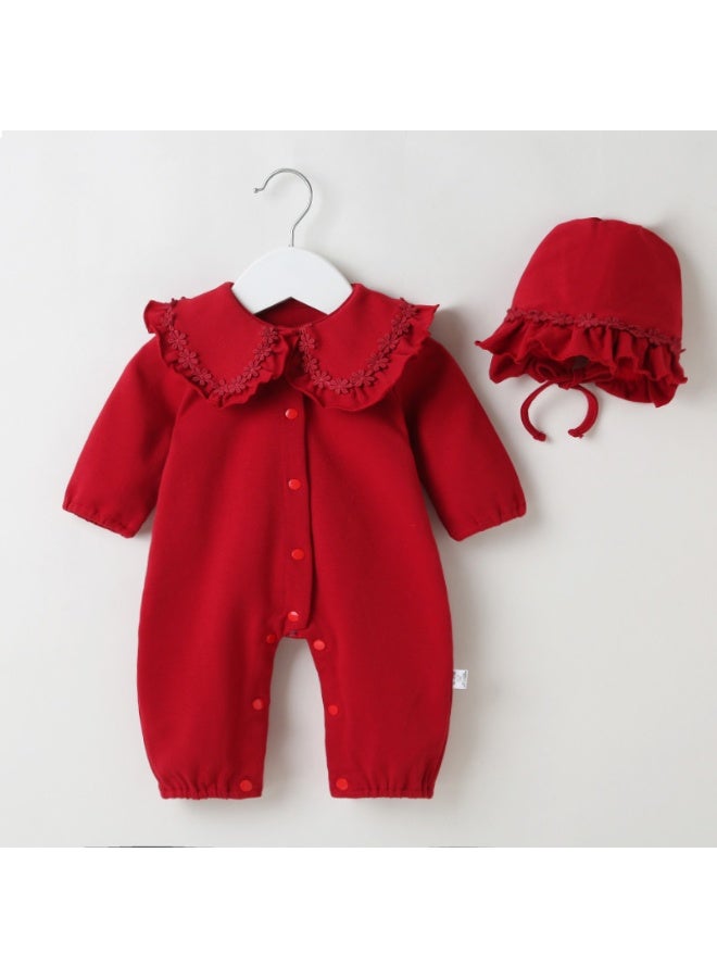 DOOKOO Baby Girl Apparel Set, Cute Baby Jumpsuit, Infant Party Outfit with Hat - Image 1