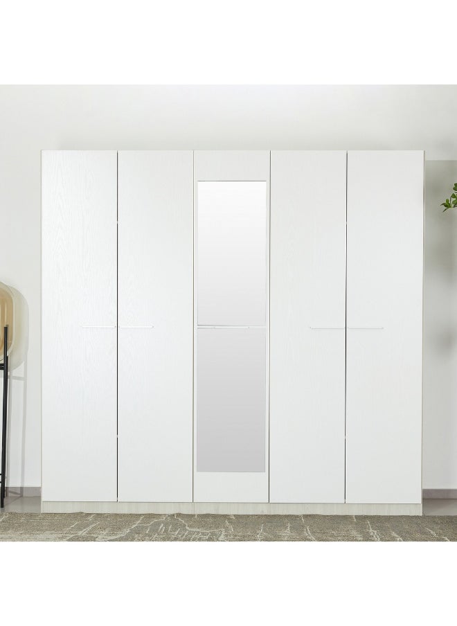 Home Box - Fiesta 5-Door Wardrobe With Mirror 216 X 226.6 X 59.6 Cm - Image 1