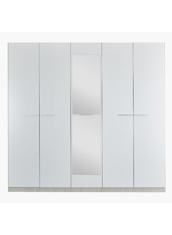 Home Box - Fiesta 5-Door Wardrobe With Mirror 216 X 226.6 X 59.6 Cm - Image 1